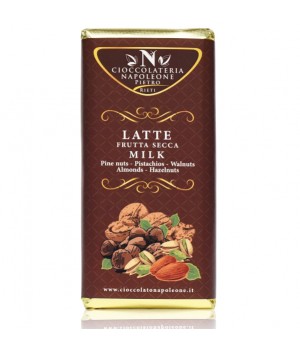 Tavoletta Cioccolato al Latte (41% cacao min.) con Frutta Secca 100g